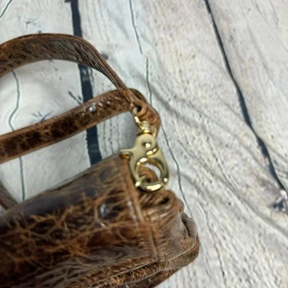 Zina Eva Brown Leather Suede Shoulder Bag - Picture 11 of 13